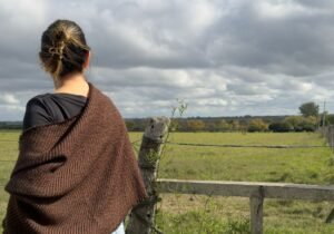 Manton Pashmina merino y algodón chocolate